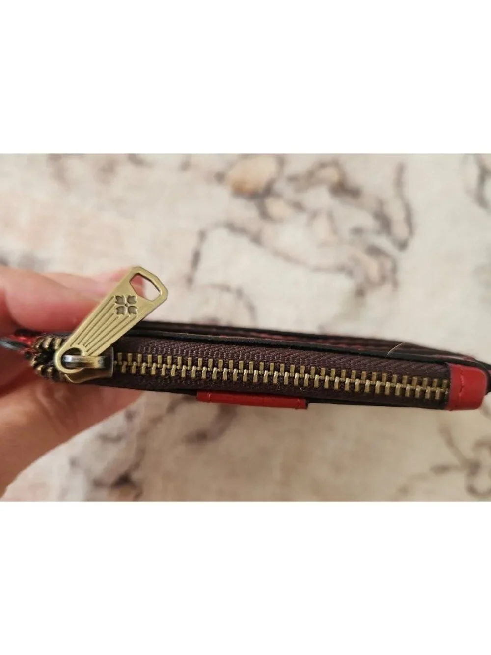 Patricia Nash Red Cassis Leather ID Credit Card RFID Protection